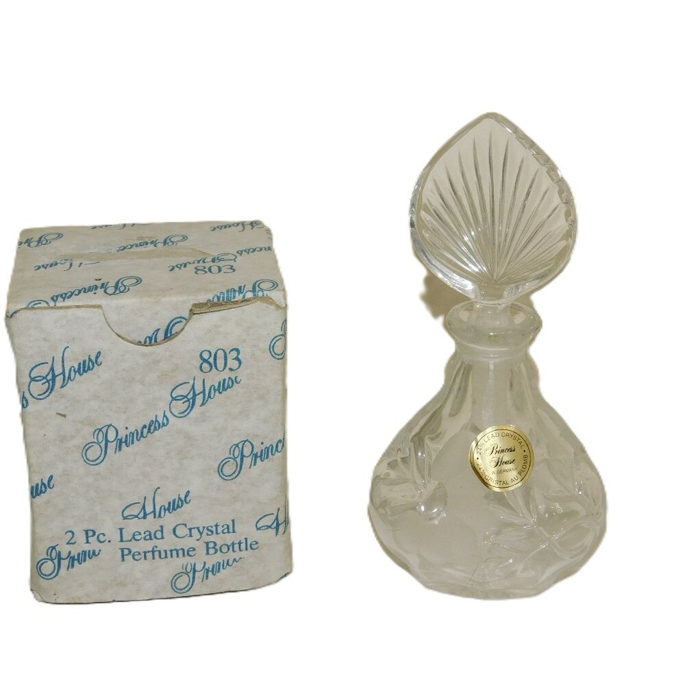 Princess House 2 Pc. Lead Crystal Perfume Bottle NIB